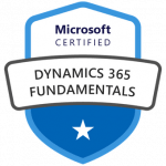Microsoft Certified: Dynamics 365 Fundamentals (CRM) badge