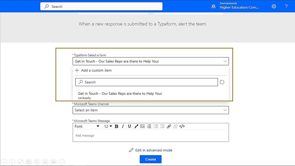 create a configuration for PA