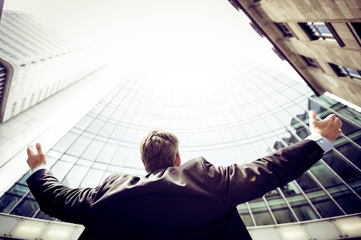 Businessman in business center