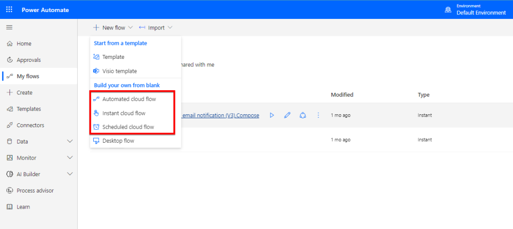 power automate cloud flows