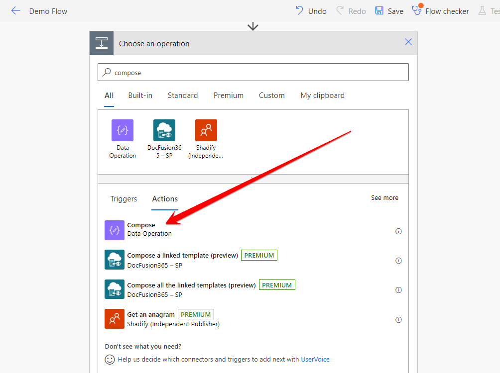 power automate Referencing Compose