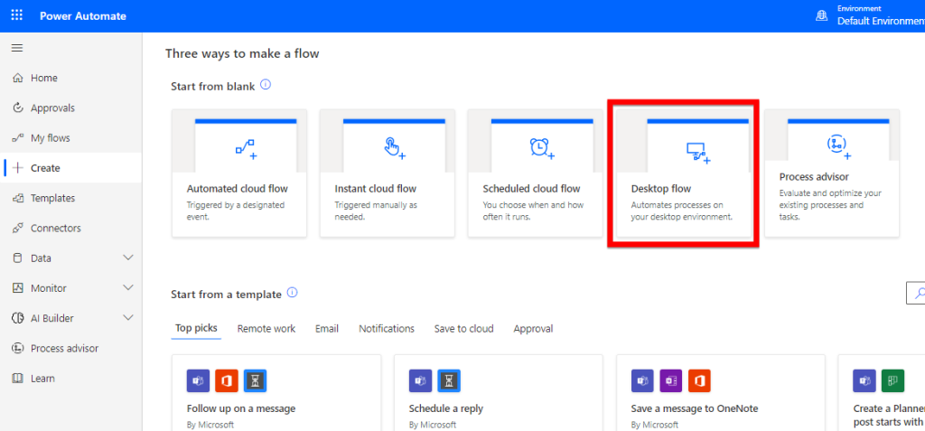 power automate desktop flow