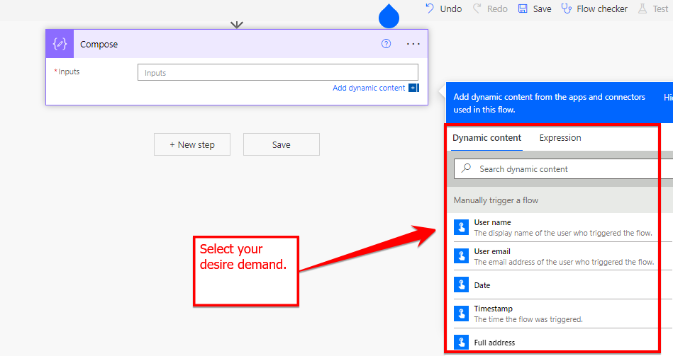 power automate using compose