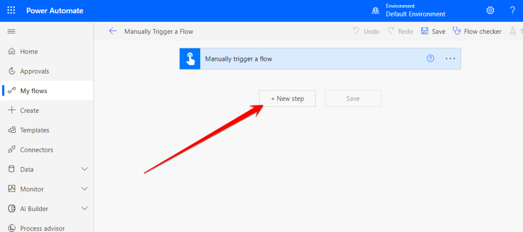 create a manual trigger flow