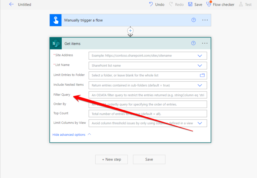 Navigate to the Filter Query option