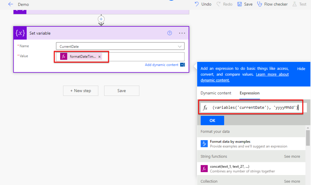 format the date as a number in Power Automate