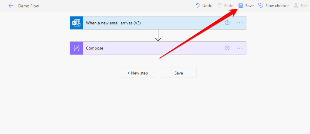 save your flow in power automate