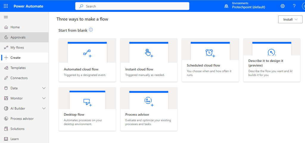 Start your flow in power automate