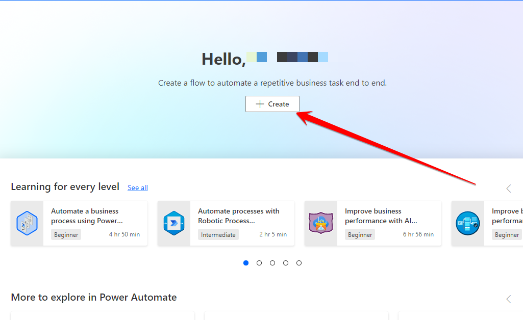 log into the Power Automate website
