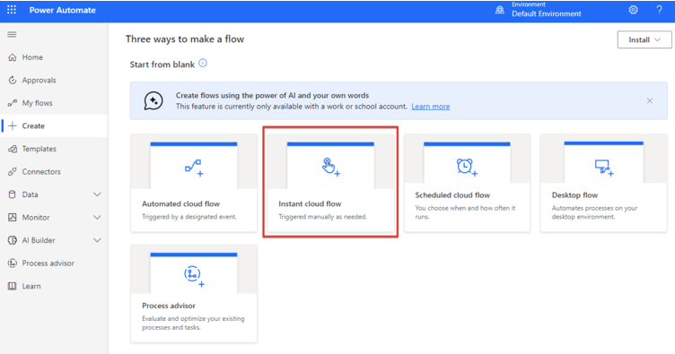 Three ways to make a flow