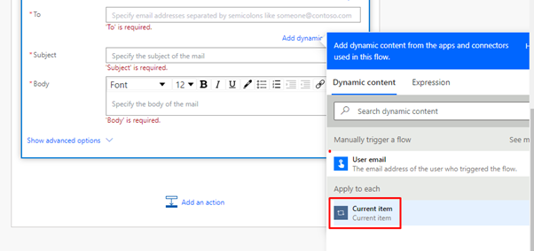 Dynamic flow for office 365