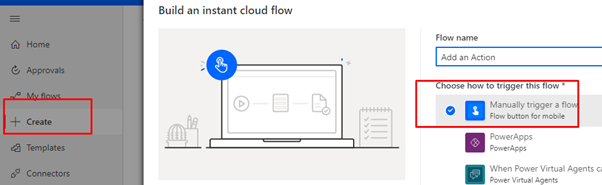 Build an instant cloud flow for mailing