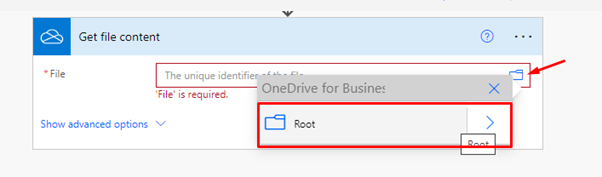 Get file content root