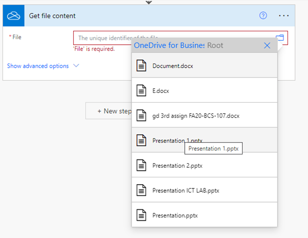 Get file content presentation
