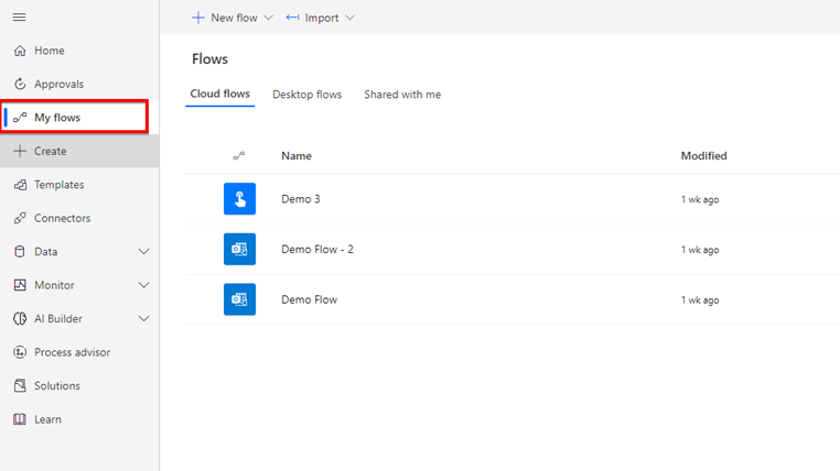choose Automated cloud flow