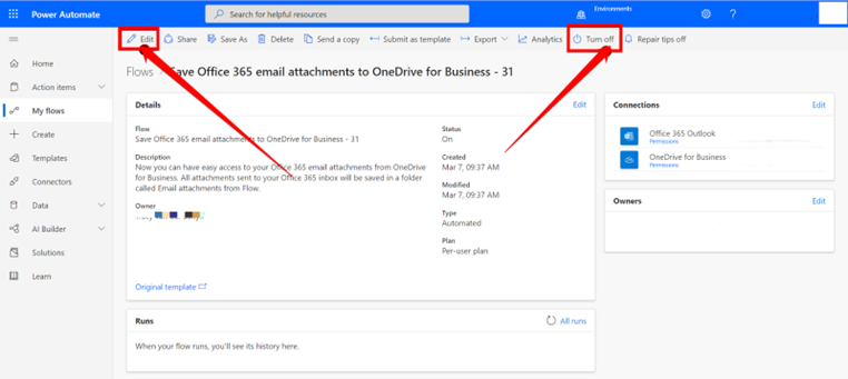 configure flow specifics