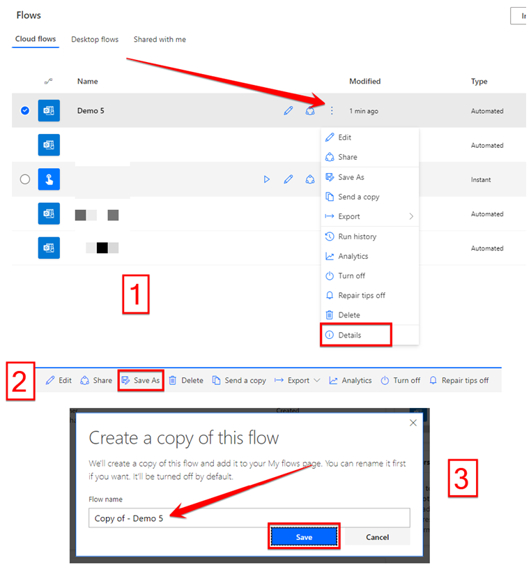 Save the flow as a template