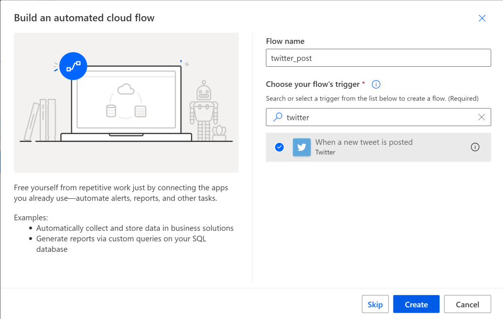 Automated Twitter Notify Flow