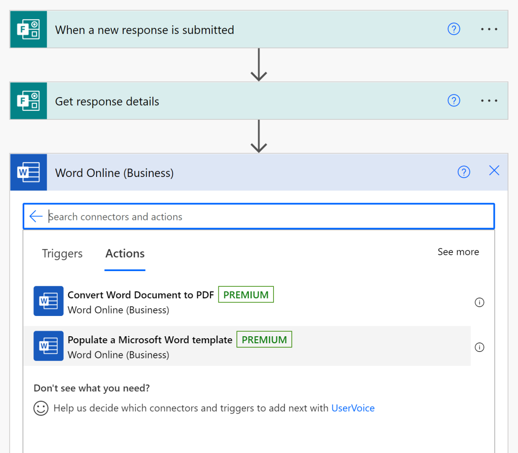 Populate a Microsoft Word